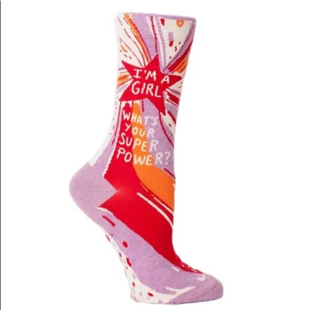 “I’m A Girl What’s Your Superpower?” socks